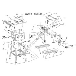 Valex Parts for Construction Site Table Saw BS2030 - Drawing