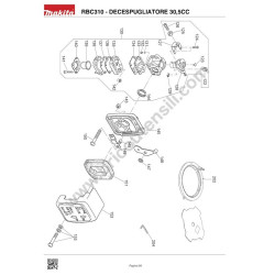 Makita Spare Parts for String Trimmer RBC310 - Drawing 2