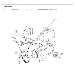 Ricambi ABAC per Compressore Pole Position OM 231 BLU LINE - Esploso
