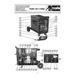 Telwin Spare Parts for Flux Welding Telmig 180/2 Turbo - Drawing