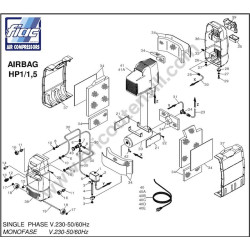 Ricambi Fiac per Compressore Silenziato AIRBAG HP1/1,5 - Esploso