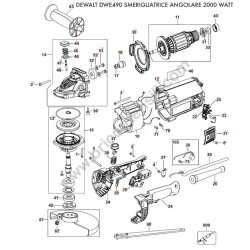 DEWALT DWE490 Angle Grinder Spare Parts