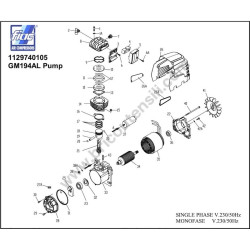 FIAC Spare Parts for Pump Unit GM194AL - Drawing
