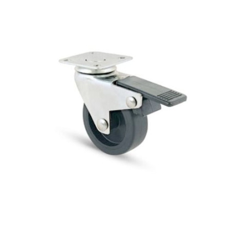 Wheel Furniture Swivel Plate with brake on Nylon bushing