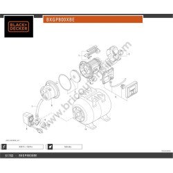 Ricambi per Pompa Autoadescante Black&Decker BXGP800XBE - Esploso