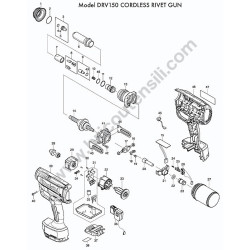 Ricambi Makita per Rivettatrice a Batteria 18V DRV150 - Esploso