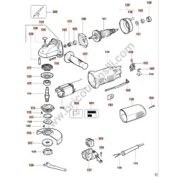 DEWALT DW821 Type 1 Angle Grinder Spare Parts - Drawing