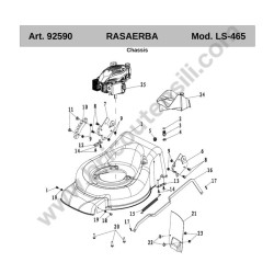 Ama Garden Push Lawnmower LS-465 Spare Parts - Drawing - 1