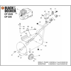 Ricambi Black & Decker per Compressore CP2525 9102420100 - Esploso