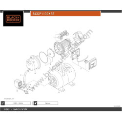 Black & Decker Parts for Self-Priming Pump BXGP1100XBE - Drawing
