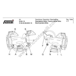 Bench Grinders Briko Job Line FEMI Spare Parts - Drawing