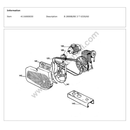 ABAC Parts for Pump Unit B 2800B/BS 3 T V220/60 - Drawing