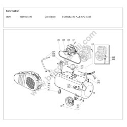 Ricambi ABAC per Compressore B2800B/100 PLUS CM3 V230 - Esploso