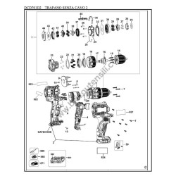 DEWALT DCD701D2 Cordless Drill Type 2 Spare Parts - Drawing
