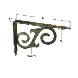 Reggimensola in Ferro Stampato "Nera" mod."Brackets" cm 20