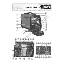 Telwin Spare Parts for Flux and MIG-MAG Welding Bimax 132 turbo - Drawing