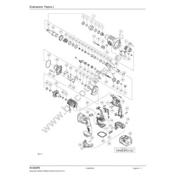 Hikoki Parts for Cordless Rotary Hammer DH36DPE - Drawing