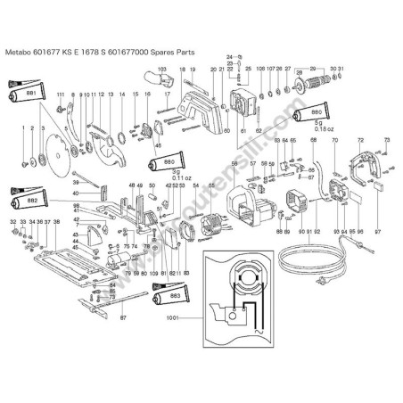 Metabo Circular Saw KSE1678S Spares Parts