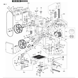 FEMI VB28-186 Vertical Band Saw Spare Parts - Drawing