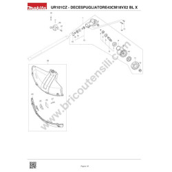 Makita Battery Grass Trimmer UR101CZ Spare Parts - Drawing