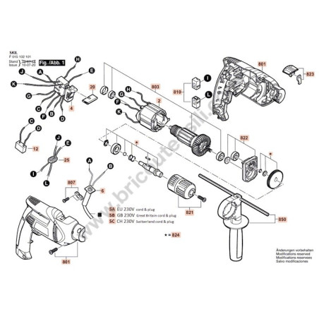 Skil 1021 Percussion Drill Spare Parts