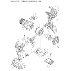 Ricambi Makita per Trapano a Percussione HP001GD201 - Esploso