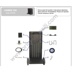 Ricambi Awelco per Saldatrice Inverter UNIMIG 250 - Esploso 1