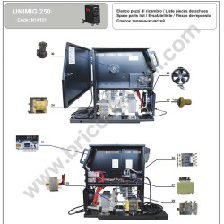 Ricambi Awelco per Saldatrice Inverter UNIMIG 250 - Esploso 2
