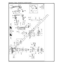 DeWalt D25601-QS Type 1 Spare Parts - Motor Drawing