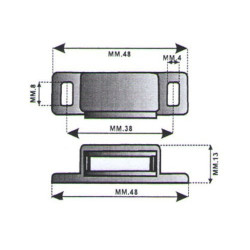 Magnetic lock to apply 48x15 mm