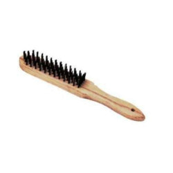 Spazzola Acciaio con Manico Legno "5 ranghi"