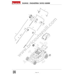 Makita DLM432 Cordless Lawn Mower Spare Parts - Drawing