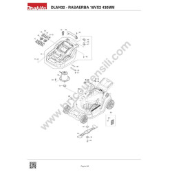 Ricambi Makita per Rasaerba a Batteria DLM432 - Esploso 1