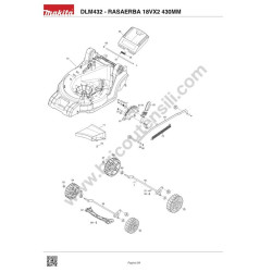 Makita DLM432 Cordless Lawn Mower Spare Parts  - Drawing 2
