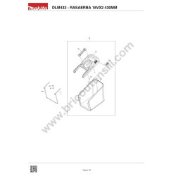 Makita DLM432 Cordless Lawn Mower Spare Parts - Drawing 3