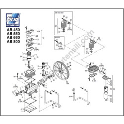 Ricambi Fiac per Gruppi Pompanti Fiac AB 450-550-660-800 - Esploso