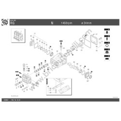 Ricambi Annovi Reverberi per Pompa Serie 402 RG 15.15 N - RG 15.28 NDX - Esploso 