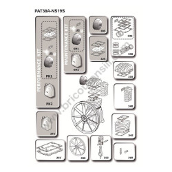 Ricambi ABAC per Gruppo Pompante PAT38A NS19S - Esploso Kit