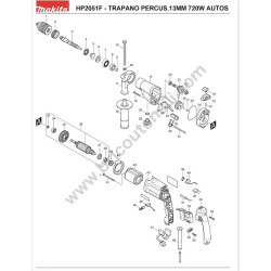 Makita Spare Parts for Percussion Drill HP2051F