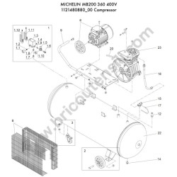 Ricambi Michelin per Compressore MB200/360 400V - Esploso