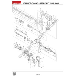 Ricambi Makita per Tassellatori SDS Plus HR2611FT - Esploso