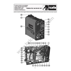 Ricambi Telwin per Saldatrici Inverter TECNICA TIG 160 DC-HF/LIFT 230V - Esploso