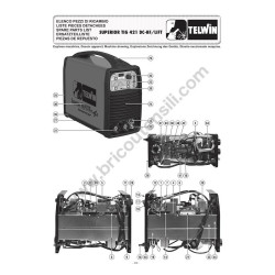 Ricambi Telwin per Inverter SUPERIOR TIG 421 DC-HF/LIFT 400V+ACC - Esploso