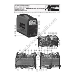 Telwin Parts for Inverter SUPERIOR TIG 422 AC/DC-HF/LIFT 400V+ACC - Drawing