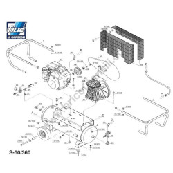 FIAC Spare Parts for Petrol Engine Air Compressors S50-360 - AB360 - Honda - Drawing