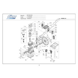 FIAC Silenced Compressor SCS 598-300 Spare Parts - Drawing 1