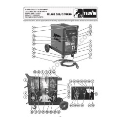 Telwin Spare Parts for Flux Welding Telmig 200/2  - Turbo - Drawing