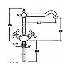  Corner Barrel Washbasin water tap Series "Sofia Chrome"