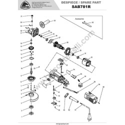 Stayer Spare Parts for Angle Grinders SAB781R - Drawing