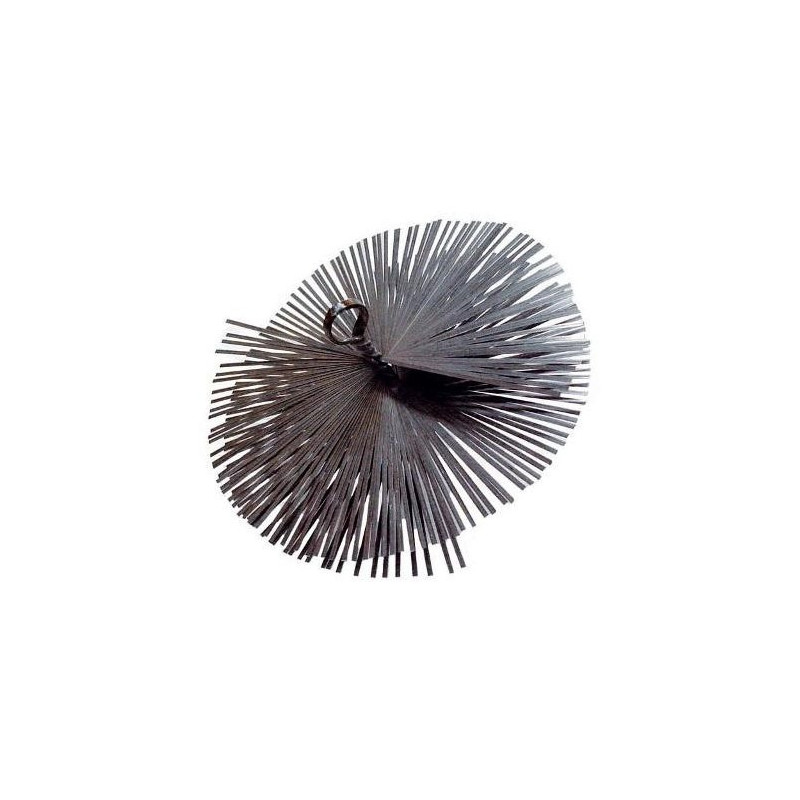 Round steel brush for cleaning the chimney